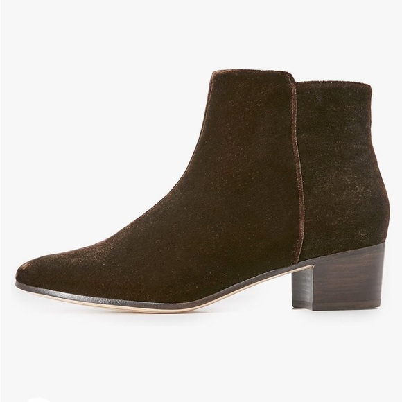 BNIB JOIE Fenella Velvet Dark Brown Bootie - Picture 2 of 5